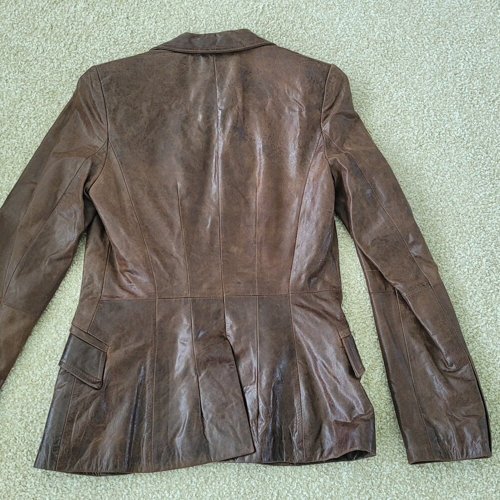 Zara Basic Leather Jacket Size Small - image 4